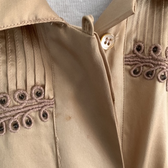 Gold satin blouse size 12 vintage - Picture 3 of 5